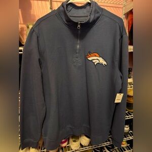 NFL Denver Broncos men’s zip up collared sweatshirt, Xl